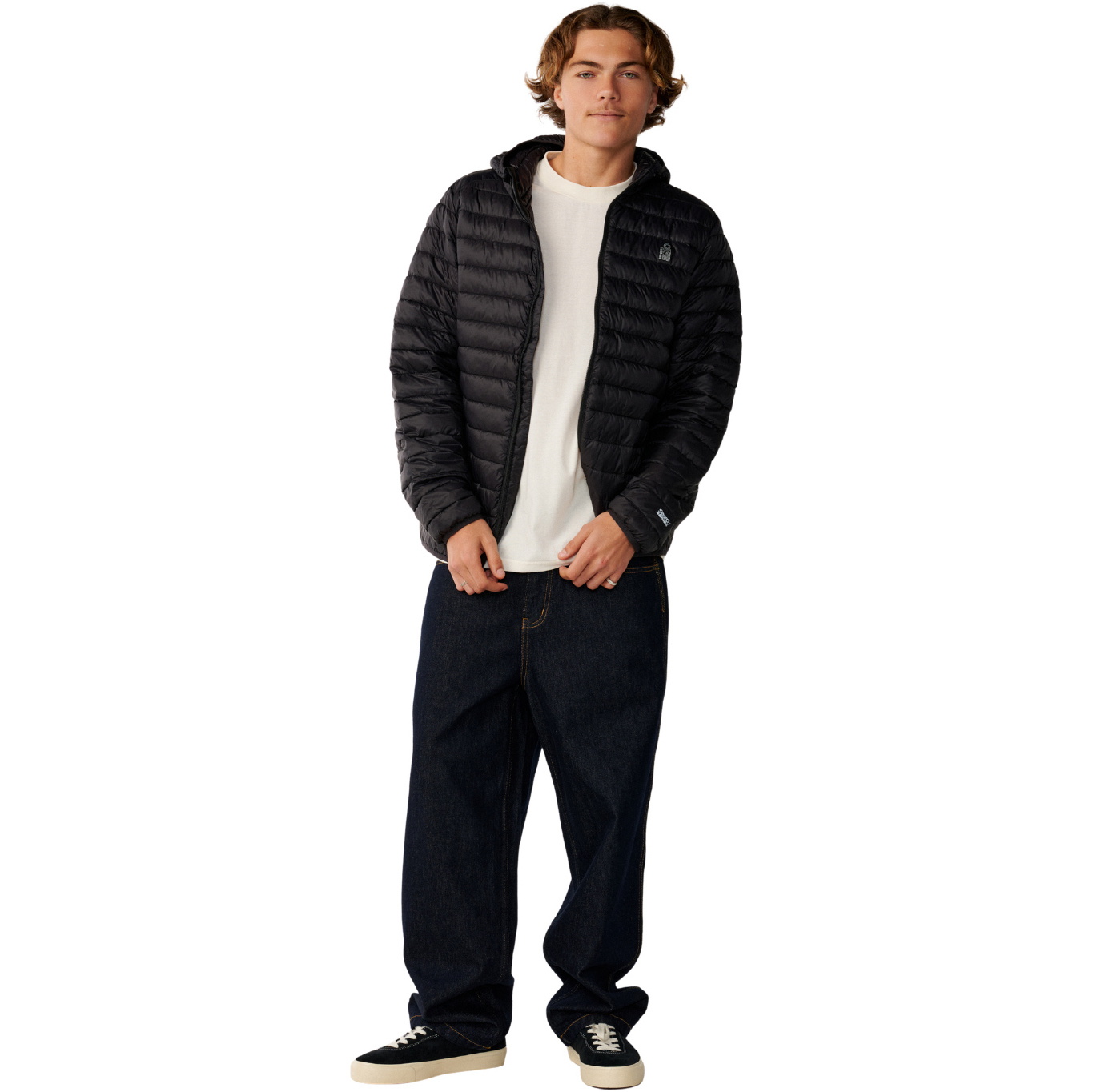 2026 Rip Curl Mens S-Series DWR Hooded Puffer Jacket 02ZMJA - Black